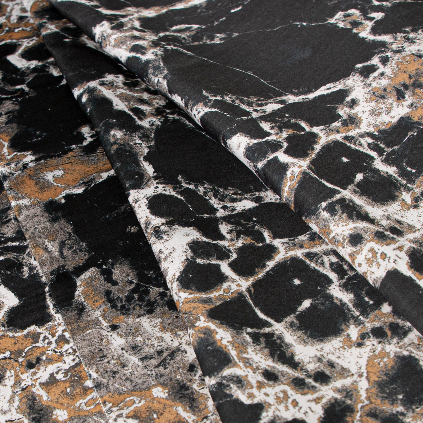 Tablecloth Print Marble Black/Gold