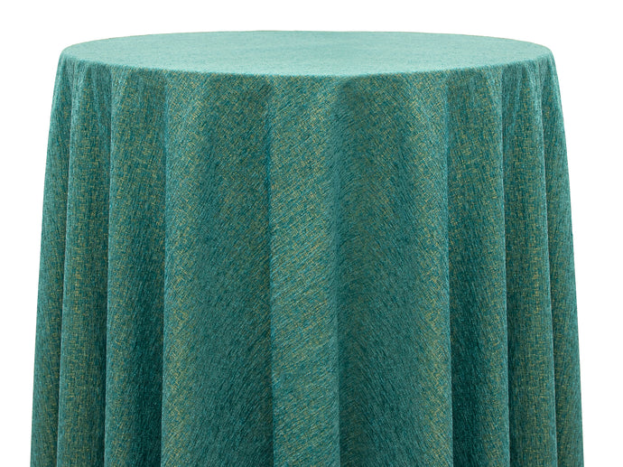 Tablecloth Chenille Teal/Gold