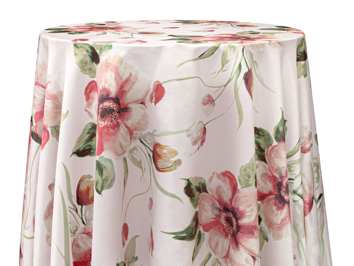 Tablecloth Print Pink Flower Red